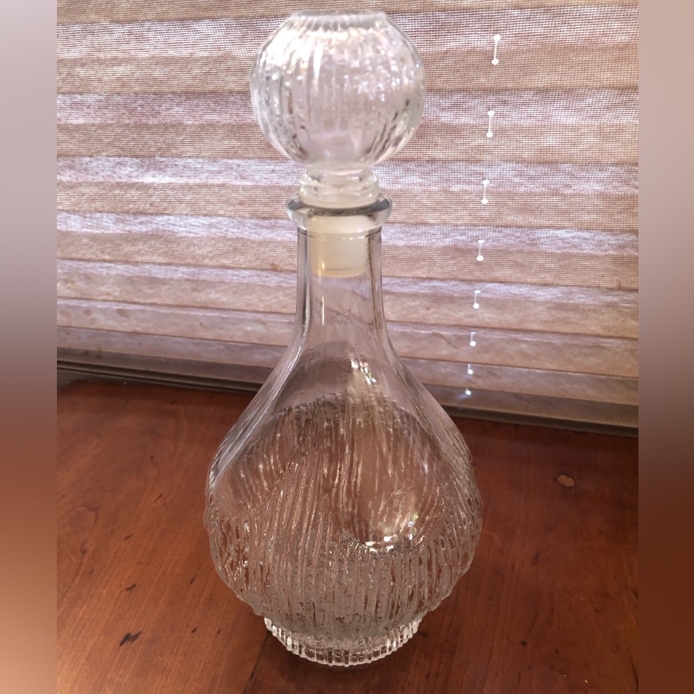 VTG Oberglas Austria Crystal Decanter MCM Nordic Bar Ware Series 11” High 70s